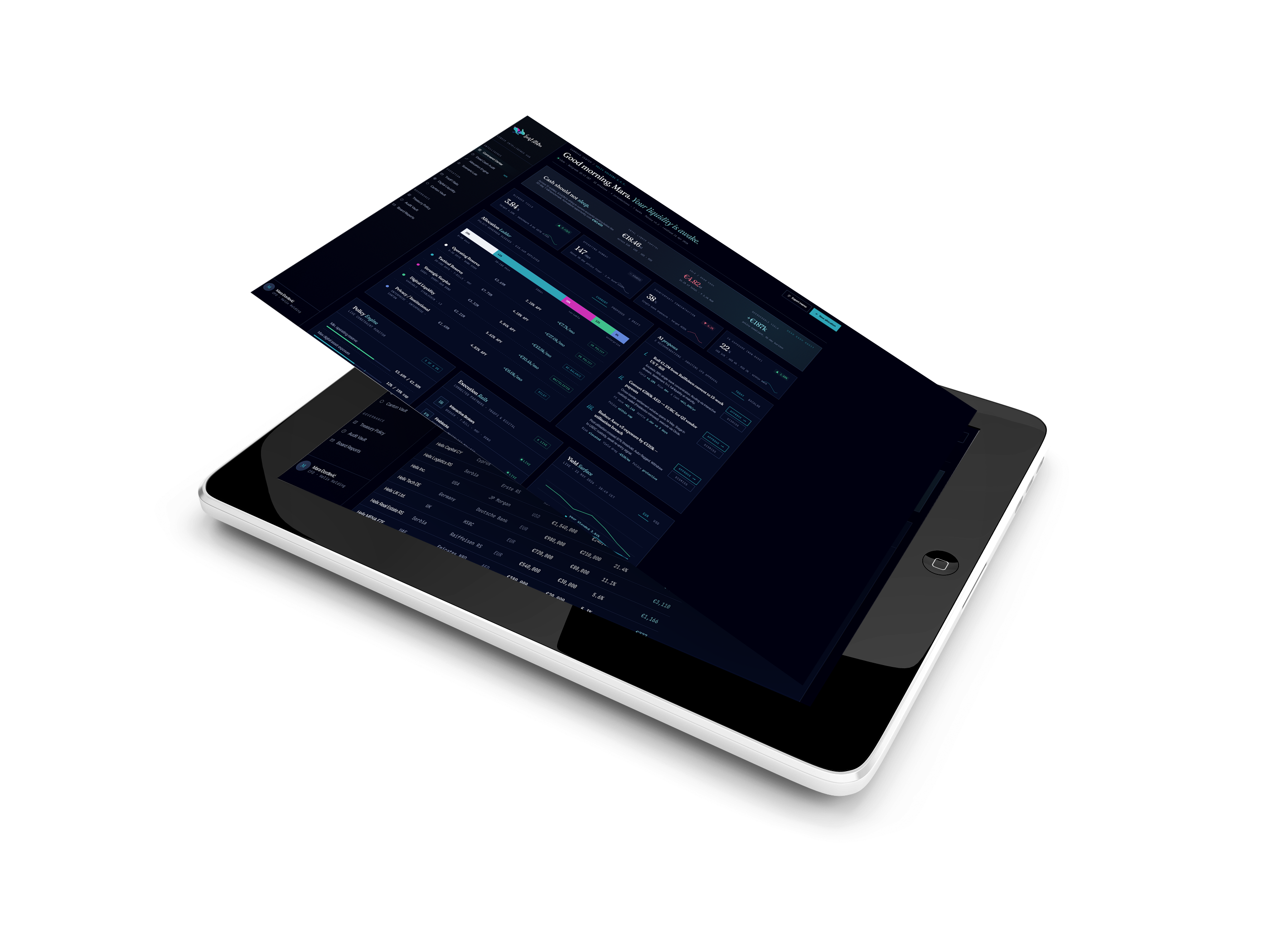 SwiftMotion command center dashboard on an iPad